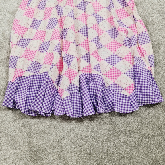 Vtg St. Andre London Pink Purple White Pattern Flare Skirt Sz 10 Zip - Picture 2 of 5